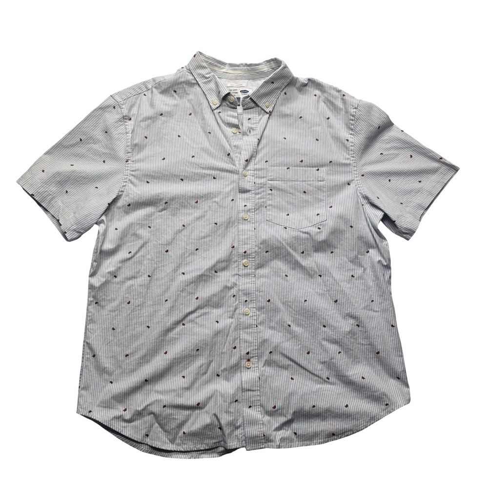 Old‎ Navy Slim Fit Oxford Shirt Watermelon Print Blue Men’s XL
